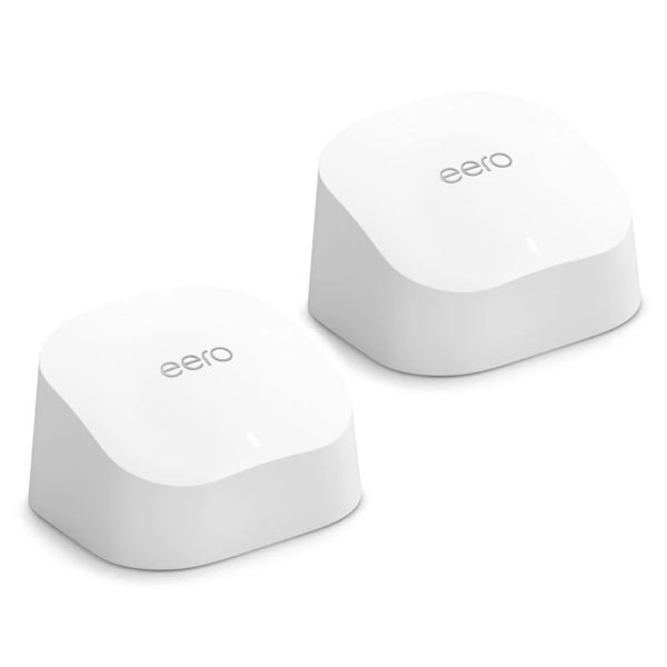 Amazon eero 6 Sistema Wi-Fi 6 de malla de triple banda con hub de smart home Zigbee incorporado (1 router eero 6 + 1 extensore eero 6)