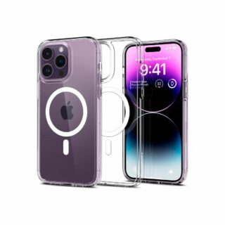 Spigen Ultra Hybrid (MagFit) Diseñada para iPhone 14 Pro Max color transparente