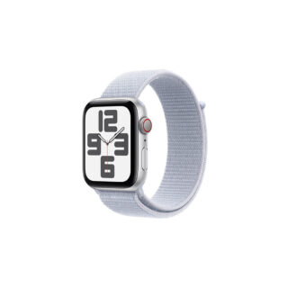 Apple Watch SE 2nd Gen 40mm,GPS Silver Aluminum Case & Blue Cloud Sport Loop
