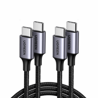 Ugreen Cable de carga rapida reforzado USB-C a USB-C, soporta hasta 60W (Black)