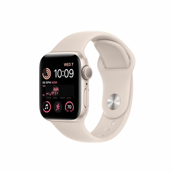 Apple Watch SE 2nd Gen 40mm , GPS, - Starlight Aluminum Case with Starlight Sport Band, S/M
