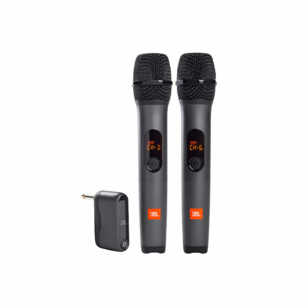 JBL Sistema inalámbrico de 2 micrófonos con receptor de doble canal