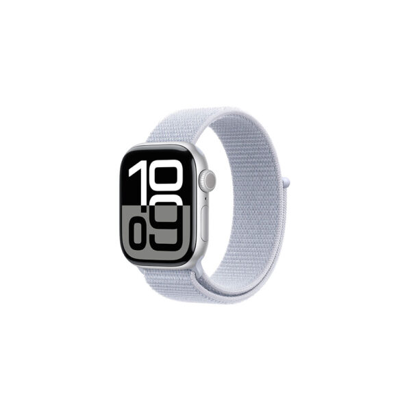 Apple Watch Series 10 42mm GPS Silver Aluminium Case with Blue Cloud Sport Loop
