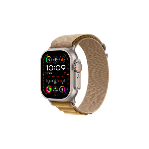 Apple Watch Ultra 2 49mm GPS+Cellular Titanium Case w Tan Alpine Loop M MX4F3LW/A