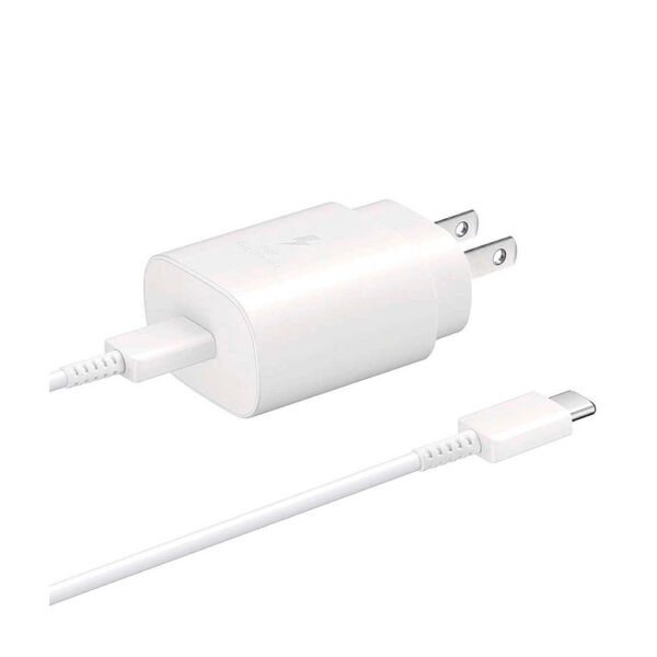 Samsung Cargador + Cable USB C 25W Blanco (Genéricos)