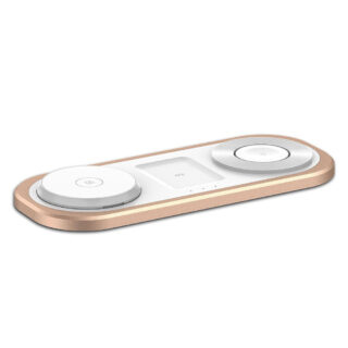TEGISPAK Cargador inalámbrico 3 en 1 para iPhone, estación de carga plegable para Magsafe para iPhone 16/15/14/13/12/Pro Max/Pro, Apple Watch 10/9/8/7/SE/6/5/4/3/2/1/Ultra2/Ultra, AirPods pro/2  (Golden)