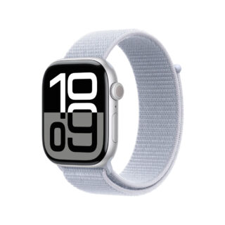 Apple Watch Series 10 46mm GPS Silver Aluminium Case with Blue Cloud Sport Loop