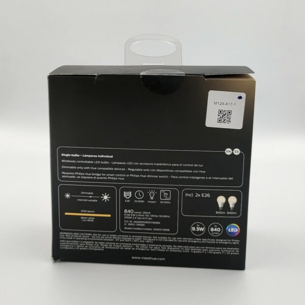 Philips Hue White A19 (PACK X2) - Bombilla LED de 60 W equivalente a regulable (funciona con Alexa Apple HomeKit y Google Assistant) - Imagen 3