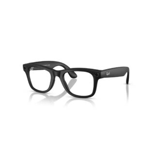 Ray-Ban Meta Wayfarer Marco Negro Brillo Cristal Transparente Talla Standard