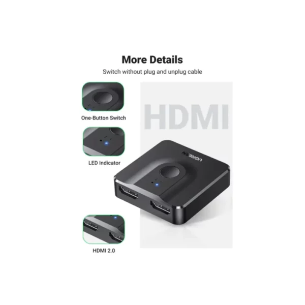 UGREEN Conmutador Bidireccional Hdmi 4k@60hz - Imagen 3