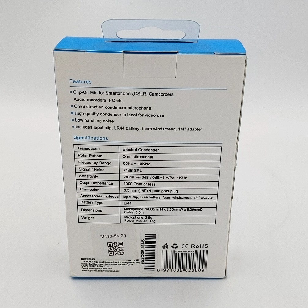 BOYA BY-M1 3.5mm Omnidirectional Lavalier Microphone - Imagen 4