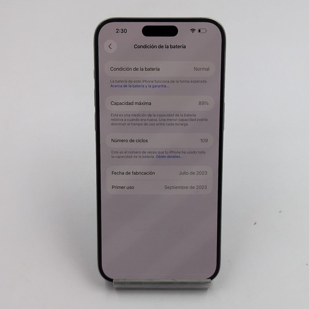iPhone 15 Pro Max 256GB Natural Titanium eSim A2849 (89%) - Imagen 8