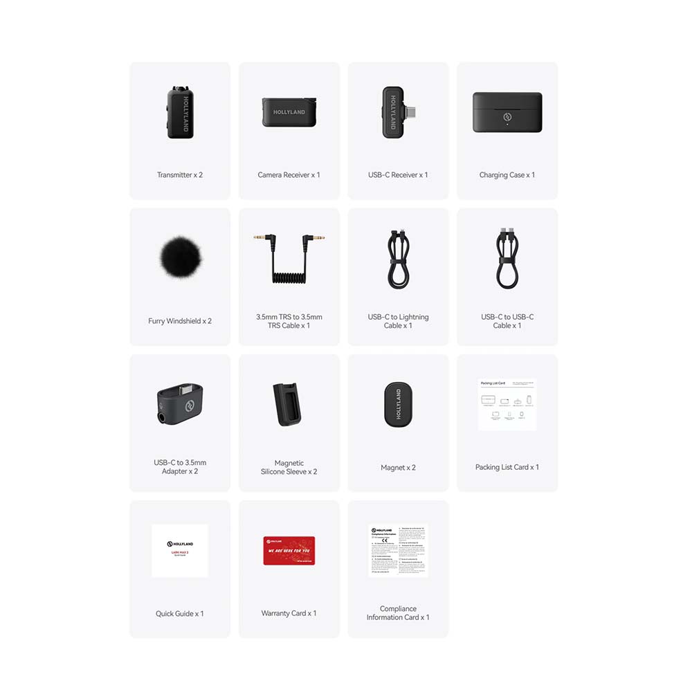 Hollyland Lark MAX 2 32 bits (2 TX+ 2RX+ OWS Earphones+ Charging Case Negro) - Imagen 2