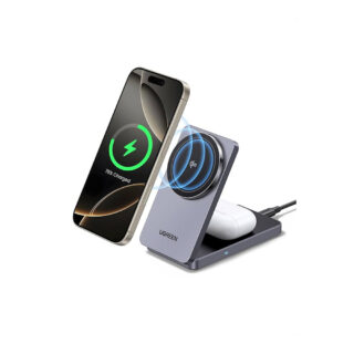 Ugreen MAGFLOW Qi2 CARGADOR 2EN1*CARGA INALAMBRICA 15W (45023)