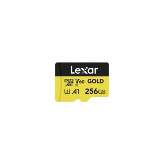 Lexar - Tarjeta Micro SD Profesional Gold de 256 GB, UHS-II, C10, U3, V60, A1, Full HD, 4K, hasta 280/180 MB/s, tarjeta microSDXC para drones, cámaras de acción, dispositivos de juego portátiles